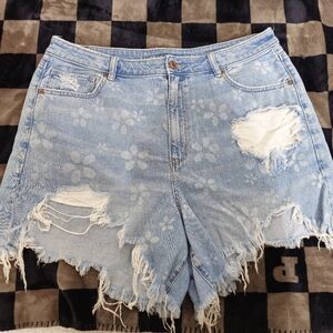 American Eagle Outfitters Women's Denim Jeans Highest Rise Baggy Short Size 18